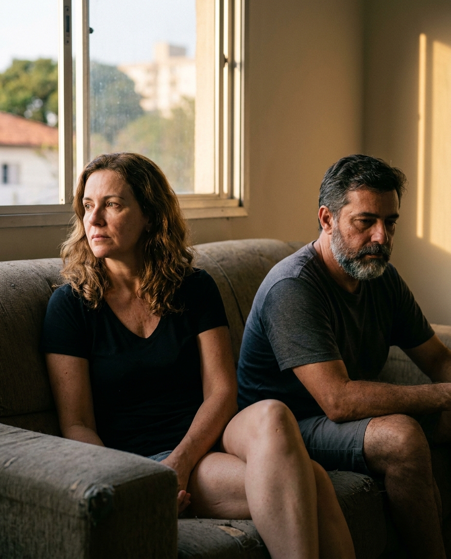 Casal maduro em casa